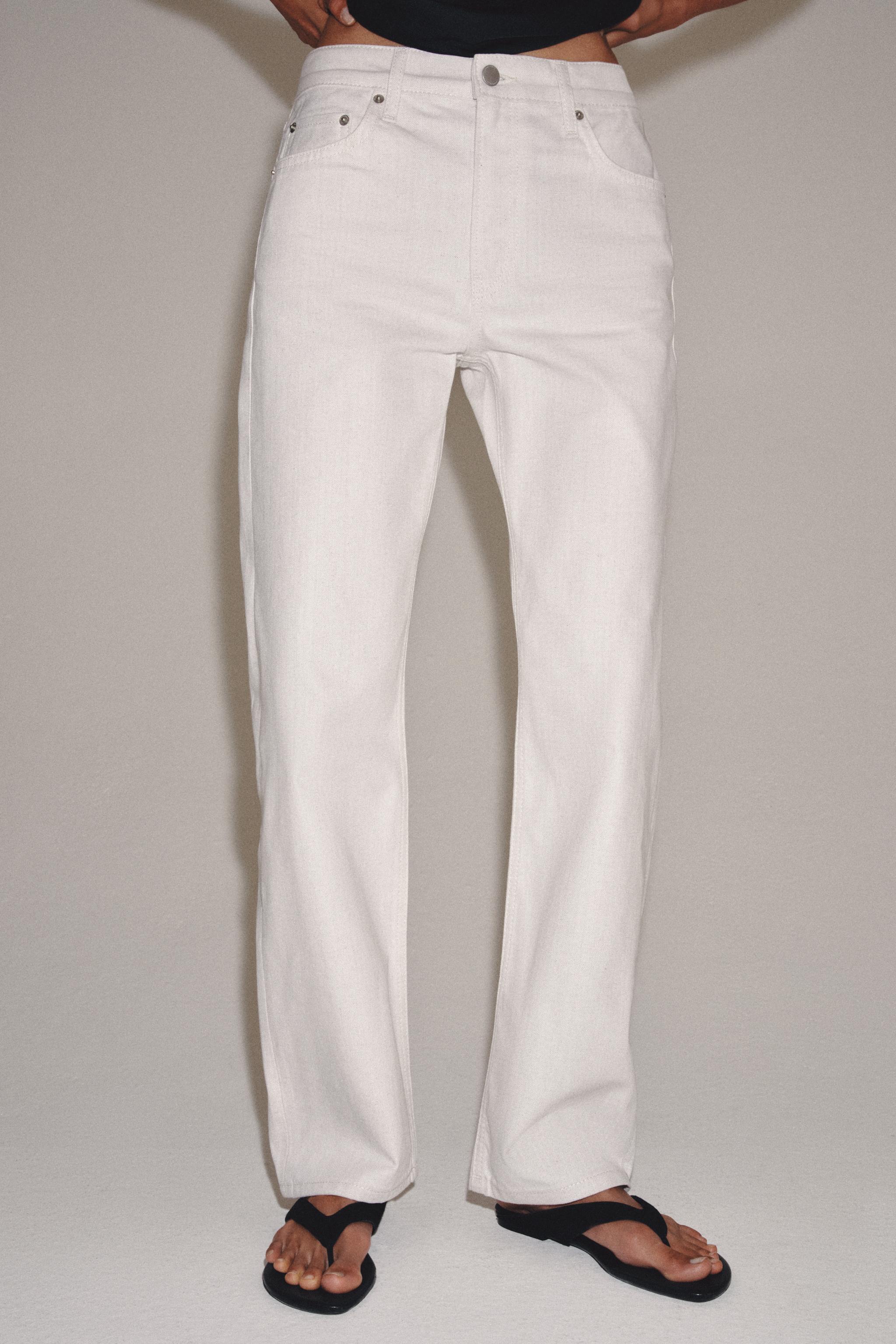 ZW COLLECTION MID-RISE STRAIGHT LEG JEANS